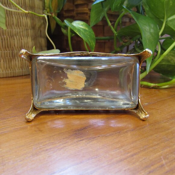 ✨ Exquisite Vintage 1950s Ormolu Gold Filigree Footed Vanity Scent Bottle ✨ - Picture 5 of 7